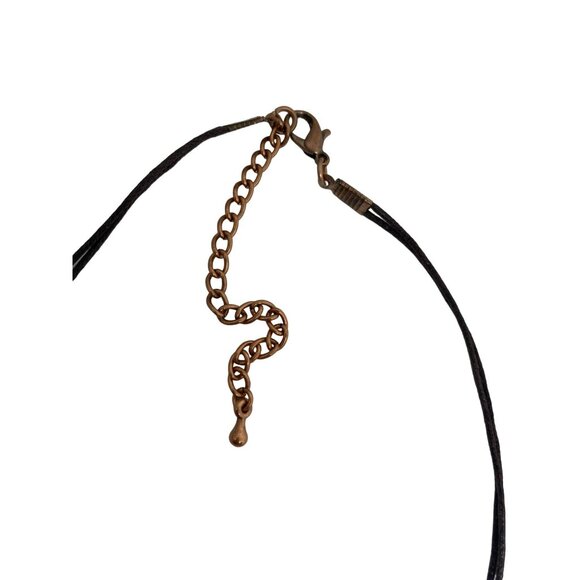 Bohemian Artisan Necklace With Multicolored Stone Beads & Brass Accents Adjustab - Picture 4 of 4